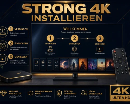 Strong 4K auf Smart TV installieren mit kompatibler IPTV-App