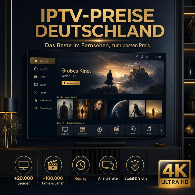 IPTV-Preise Deutschland mit Strong 4K Abo auf Smart TV